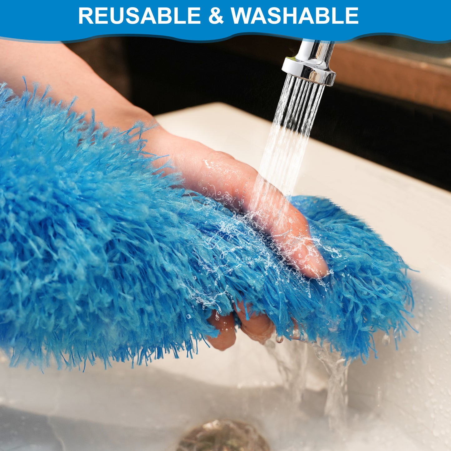 JEHONN Duster with Extension Pole 100 inches for Cleaning High Ceiling Fan, Extendable Long Handle Microfiber Feather Dust Remover, Telescoping Dusting Tool for AC Vent Cobweb House Exterior Interior