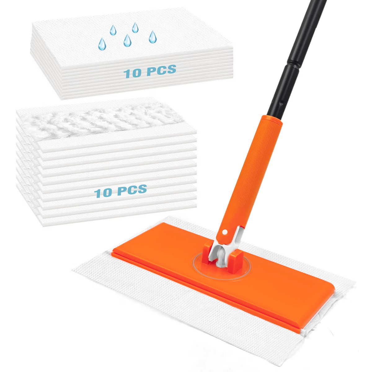 JEHONN Sweeper Mop Compatible with Swiffer Pads, 2-in-1 Starter Kit for Multi Surface Cleaning