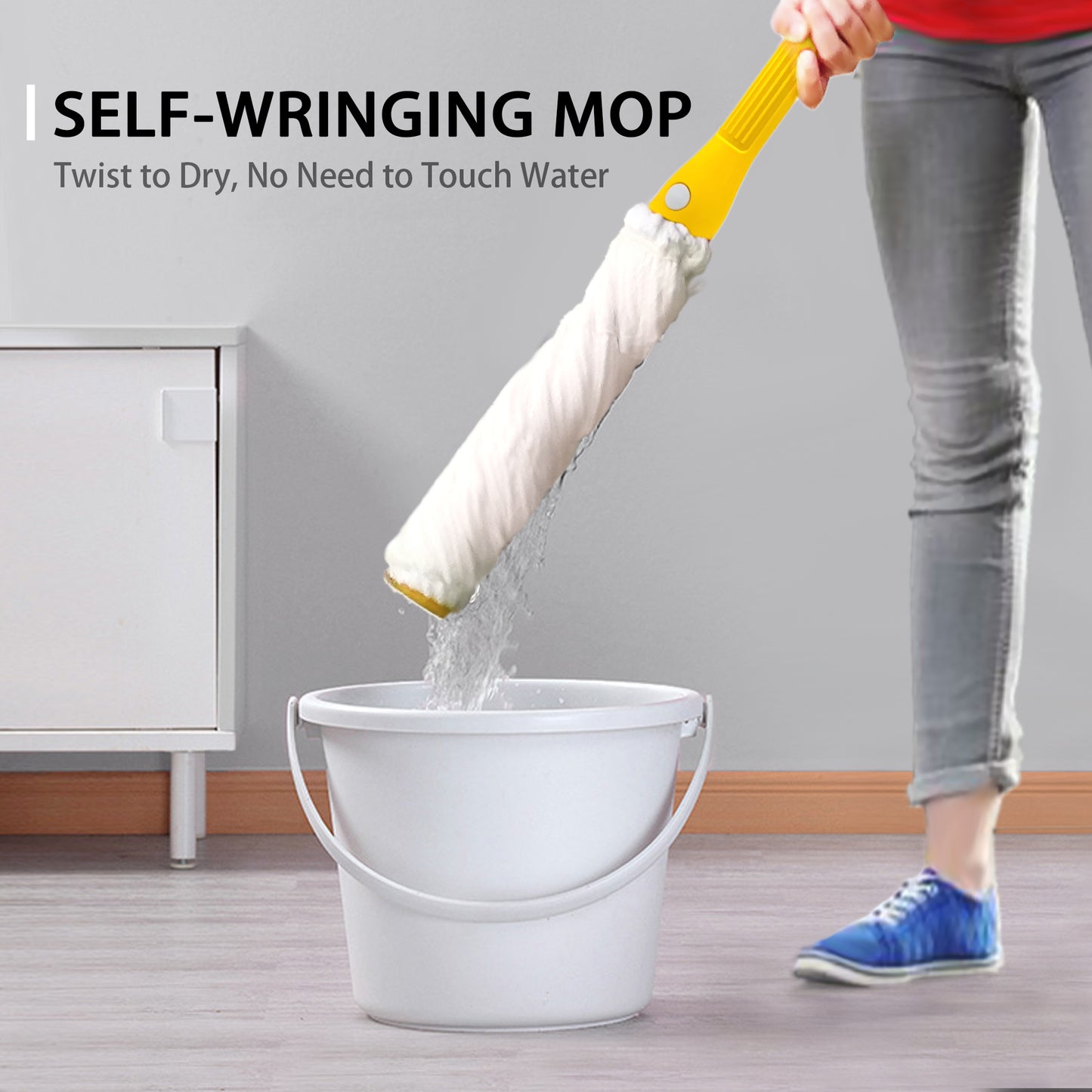 JEHONN Microfiber Twist Mop with 2 Washable Head