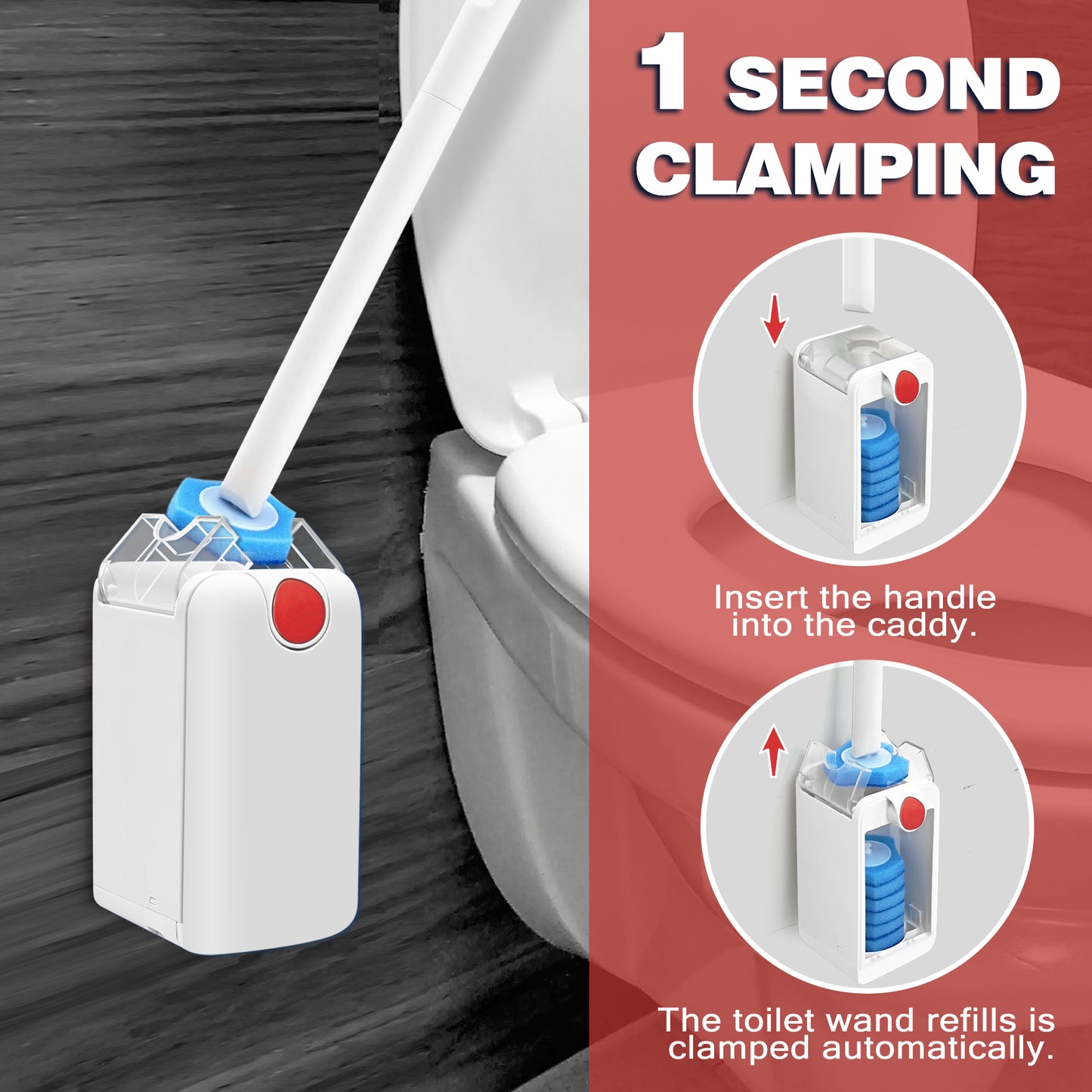 JEHONN Disposable Toilet Wand for Sink Bathtub Red