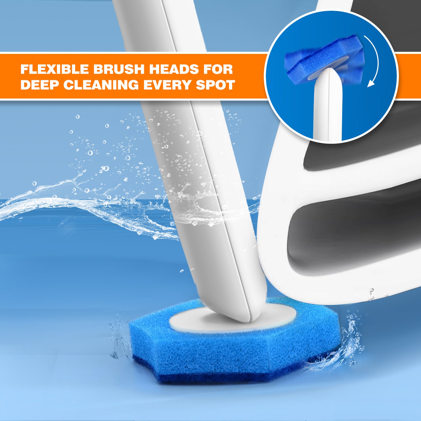 NEWE Disposable Toilet Brush with 16 Refills (Blue)