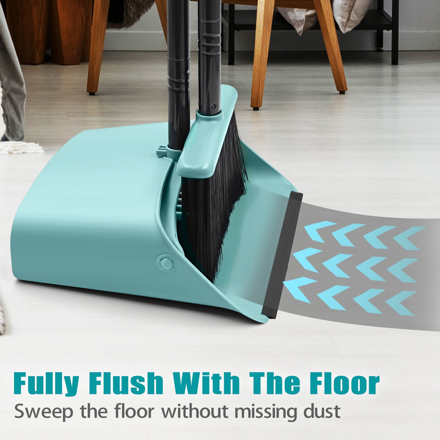 JEHONN Broom with Dustpan Combo Set (Grey-Green)