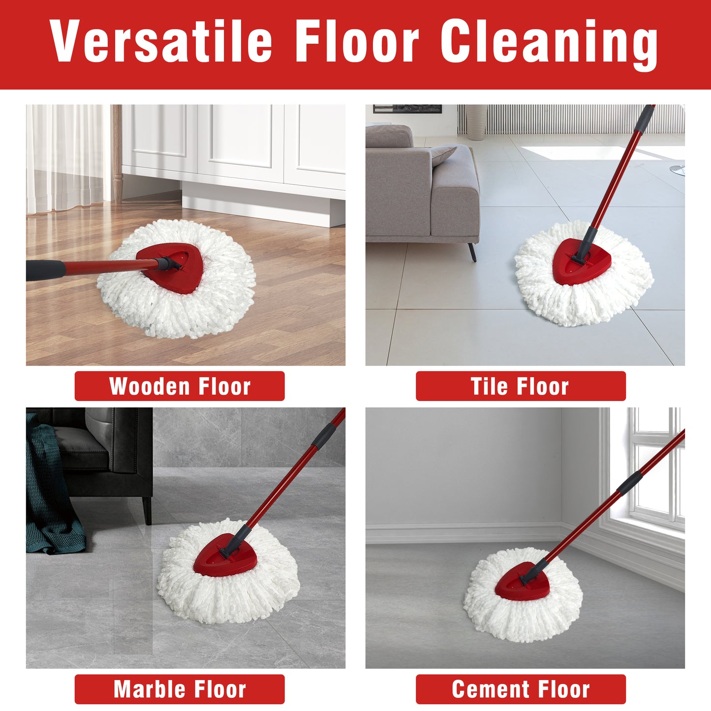 Mop Replace Head 3 Pack for O-Cedar EasyWring 1 Tank System