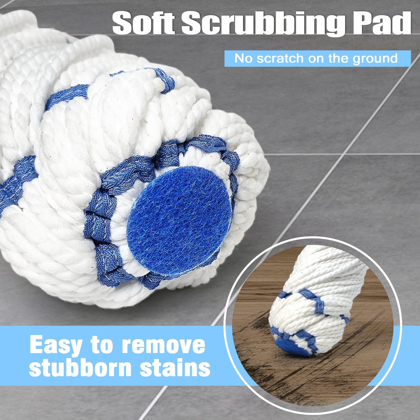 Self Wringing Twist Mop for Floor Cleaning (Blue)