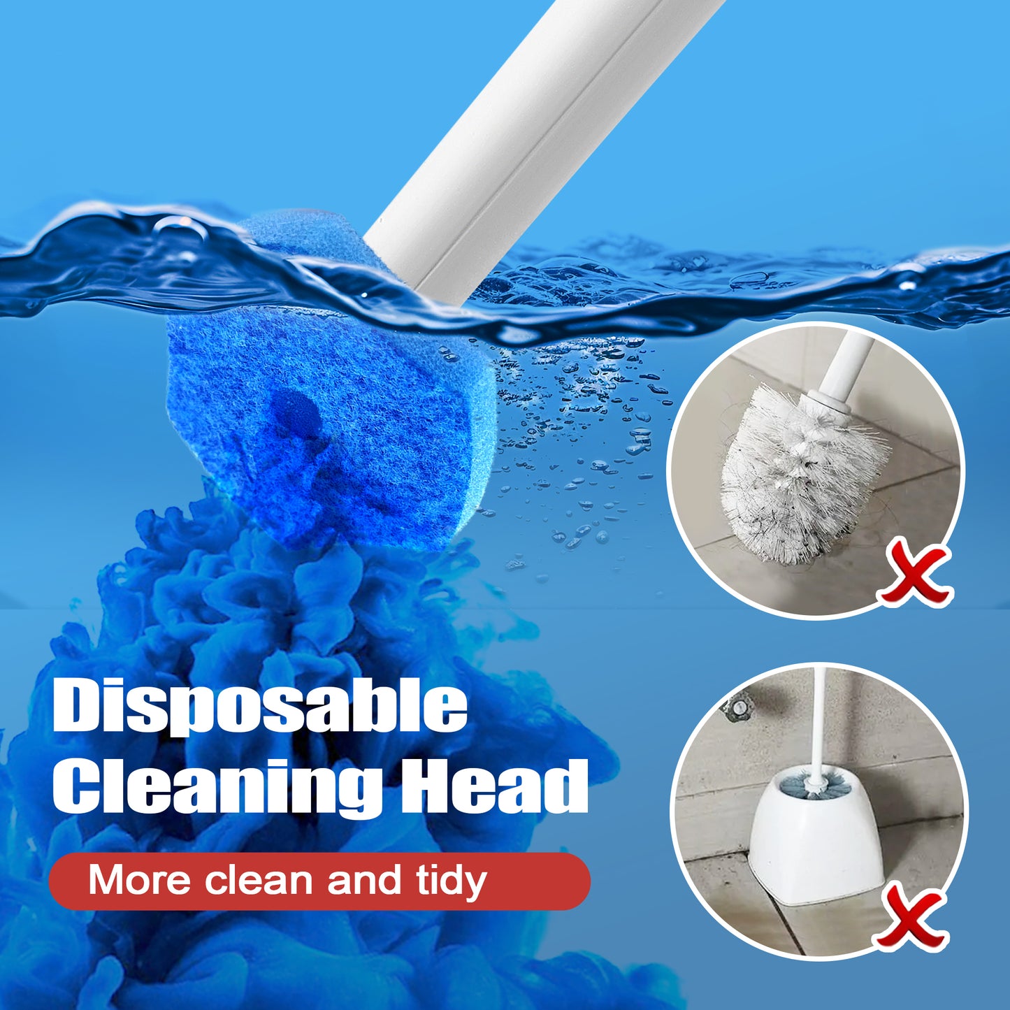JEHONN Disposable Toilet Wand for Sink Bathtub Red