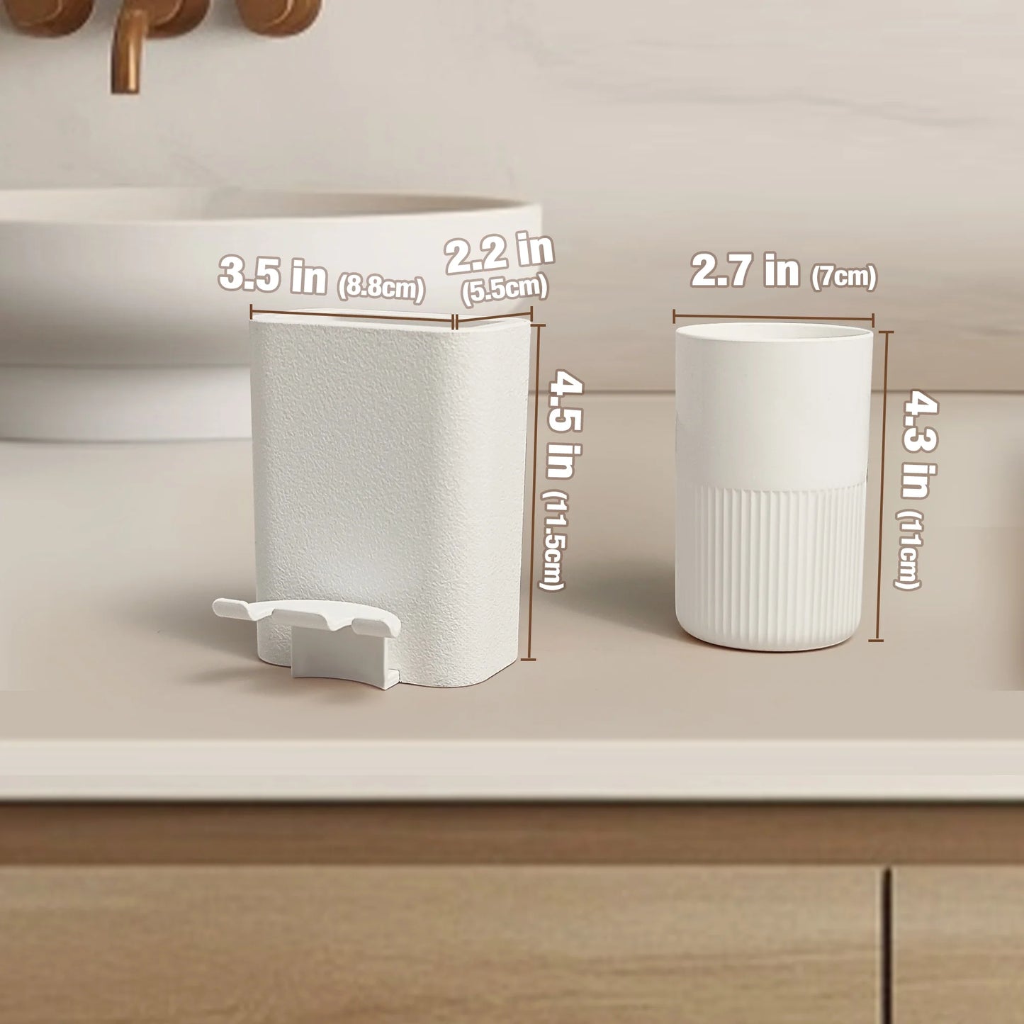 JEHONN Toothbrush and Toothpaste Holder with Single Cup Wall Mounted for Bathroom (White)