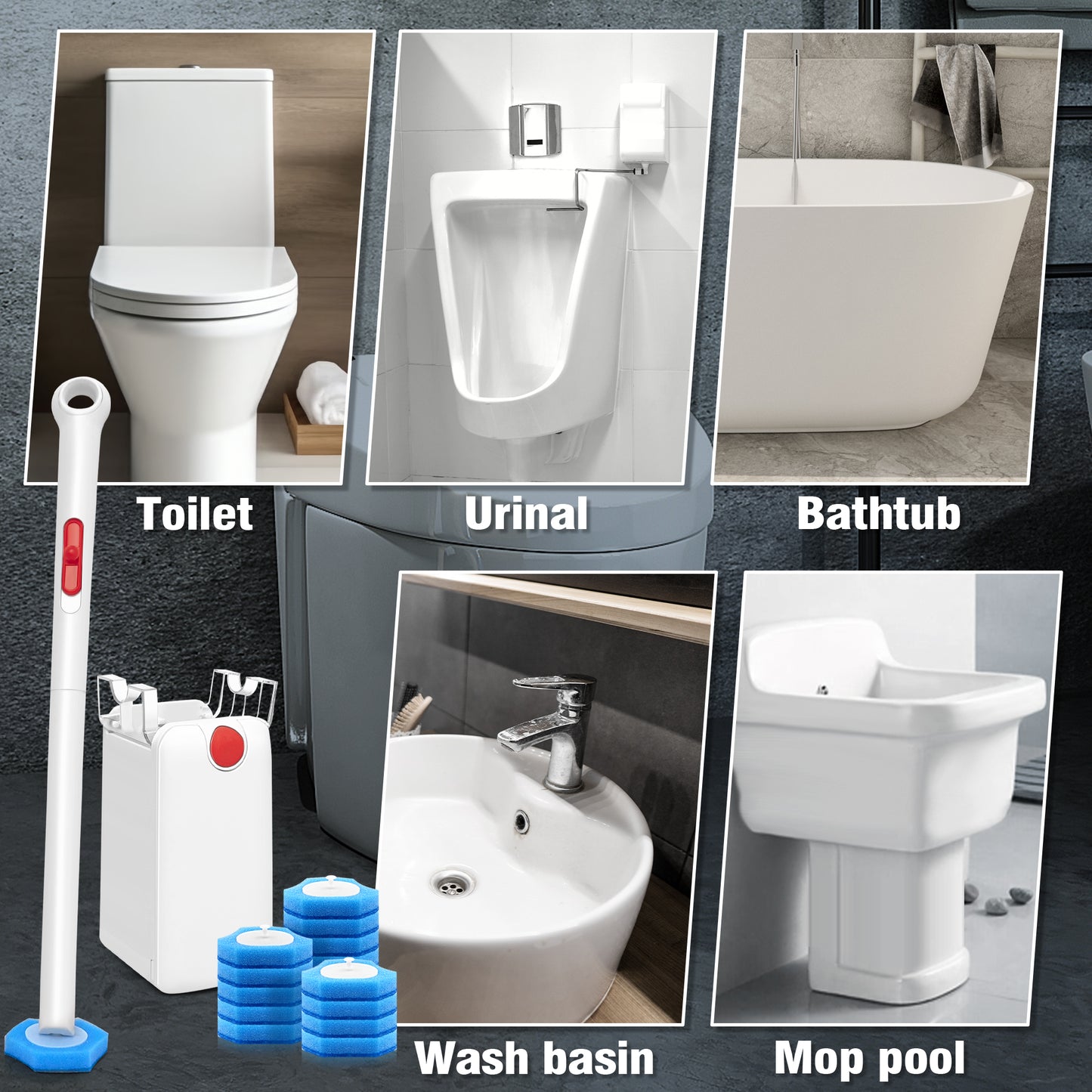 JEHONN Disposable Toilet Wand for Sink Bathtub Red