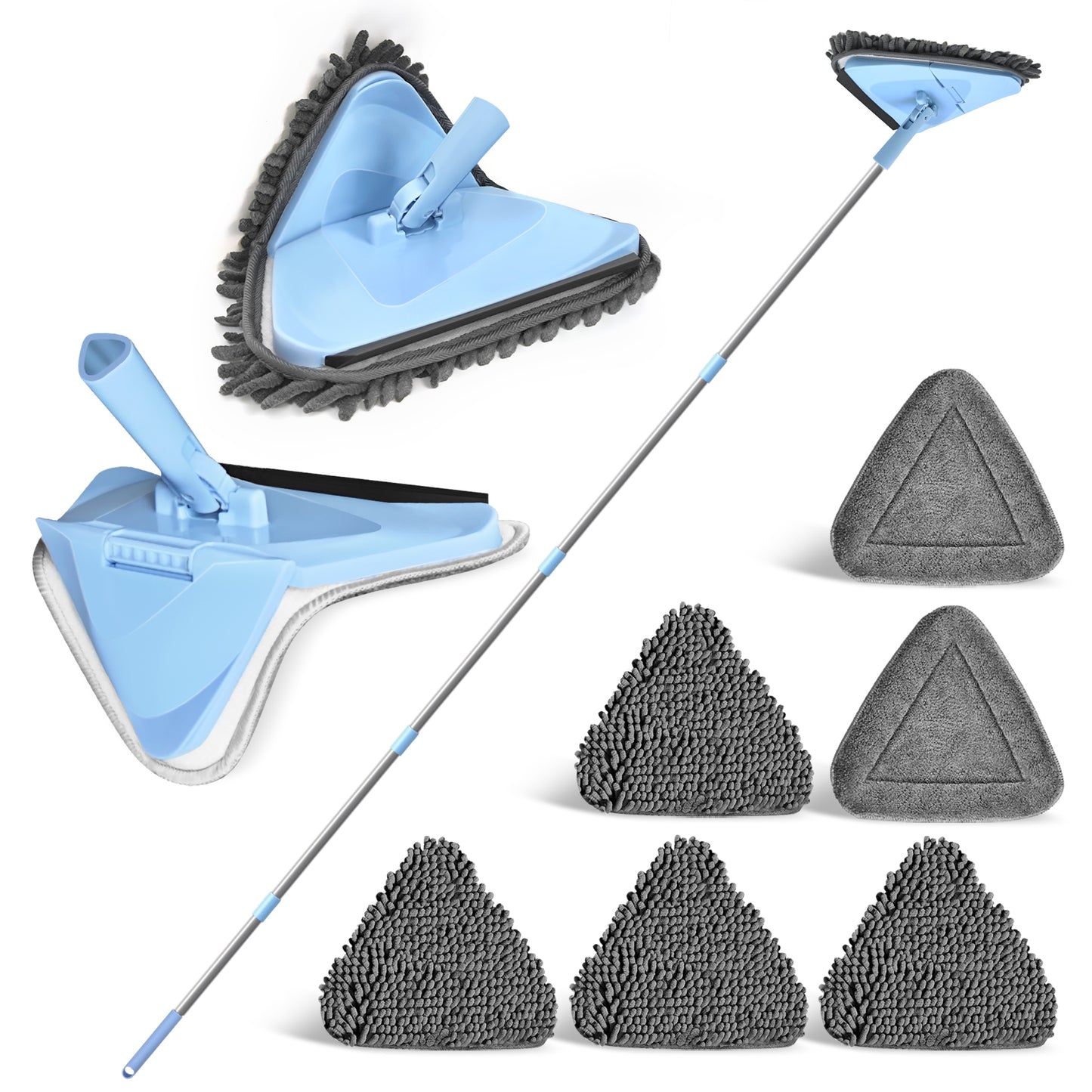 Wall Mop Cleaner with 80 inches Long Handle (Blue)
