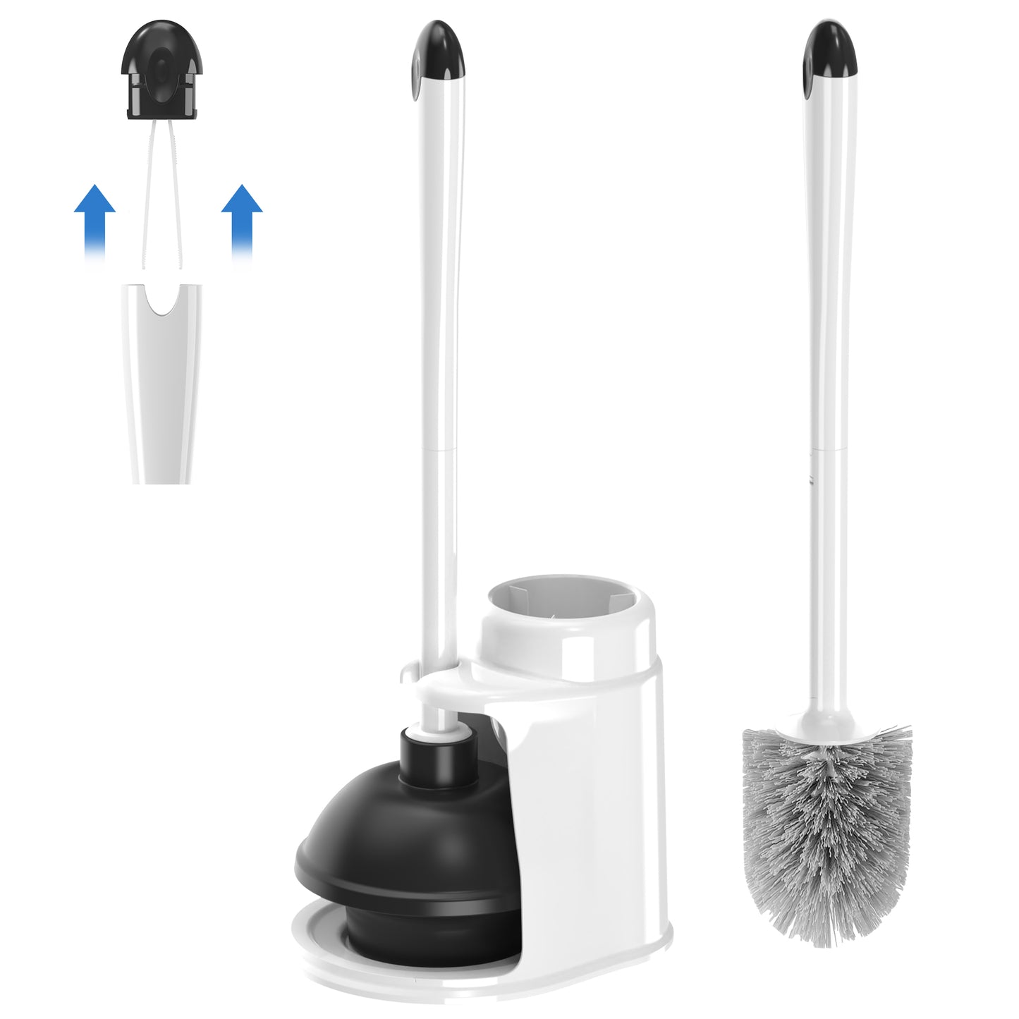 Toilet Plunger and Brush with Holder Set Heavy Duty