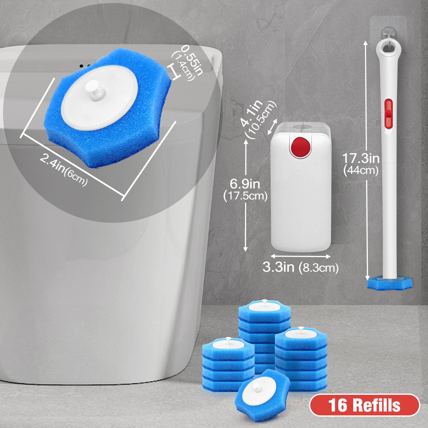 JEHONN Disposable Toilet Wand for Sink Bathtub Red