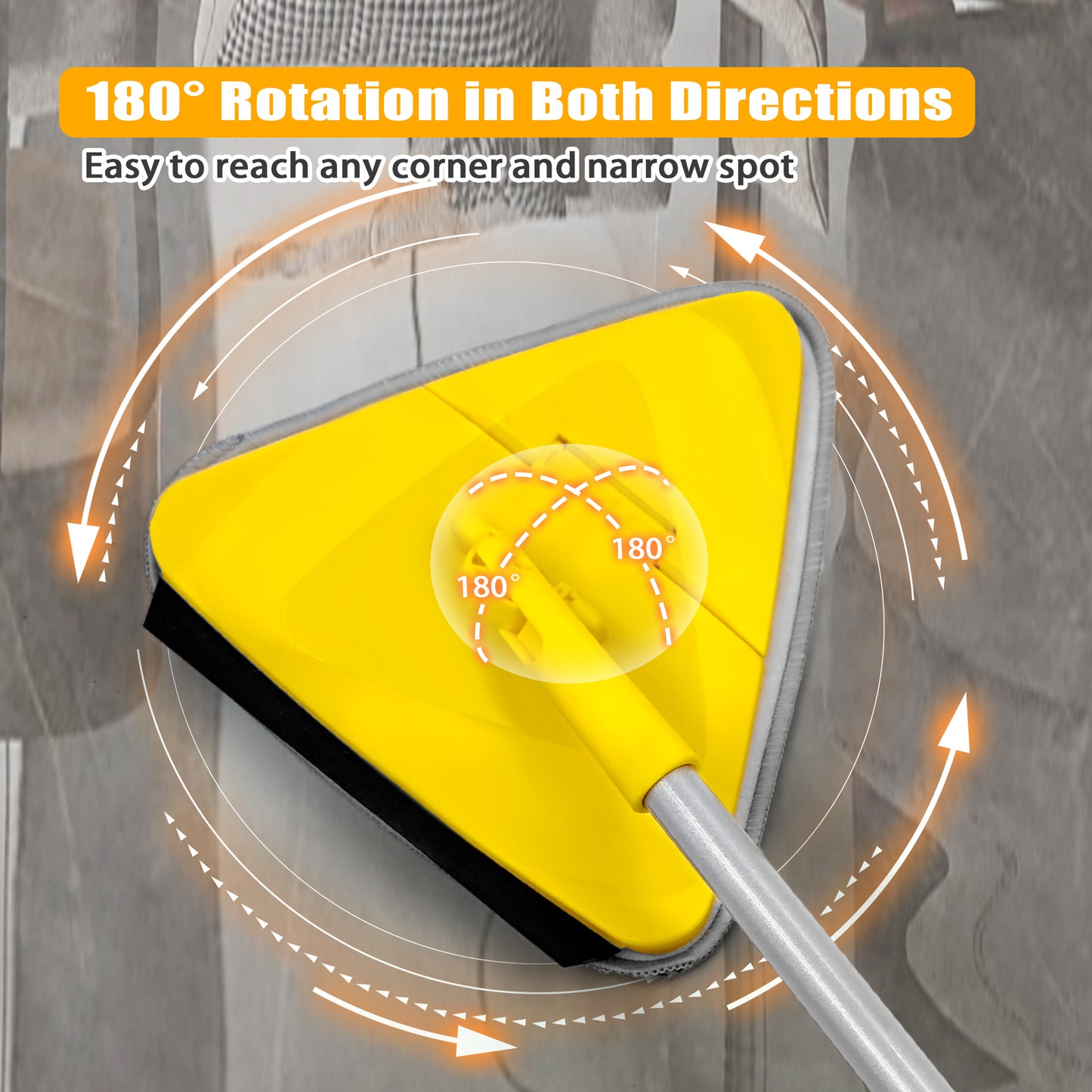 JEHONN 82 Inch Wall Cleaning Mop with Long Handle Yellow