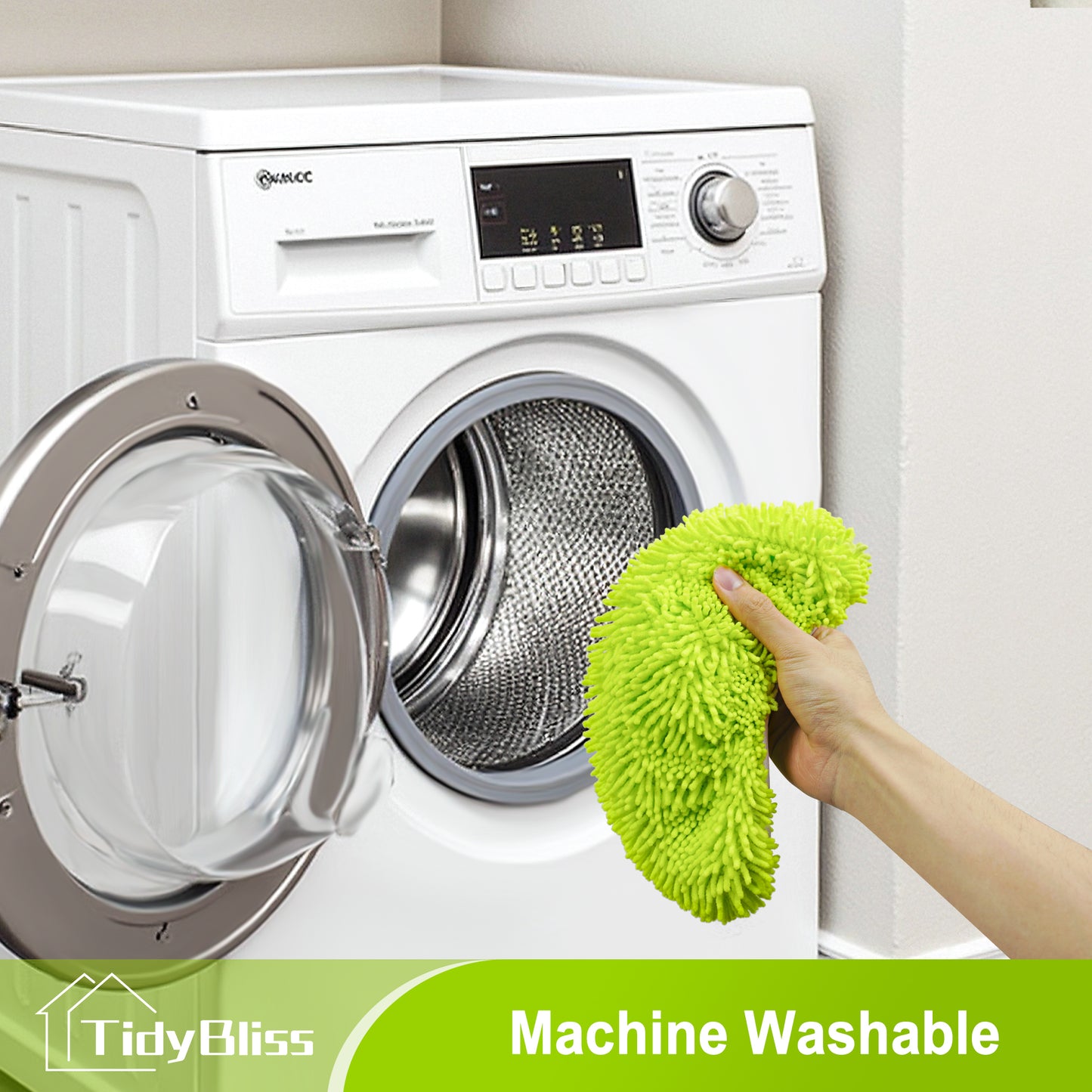 TidyBliss Reusable Microfiber Mop Pads 4 Pack Compatible with Swiiffer Sweeper