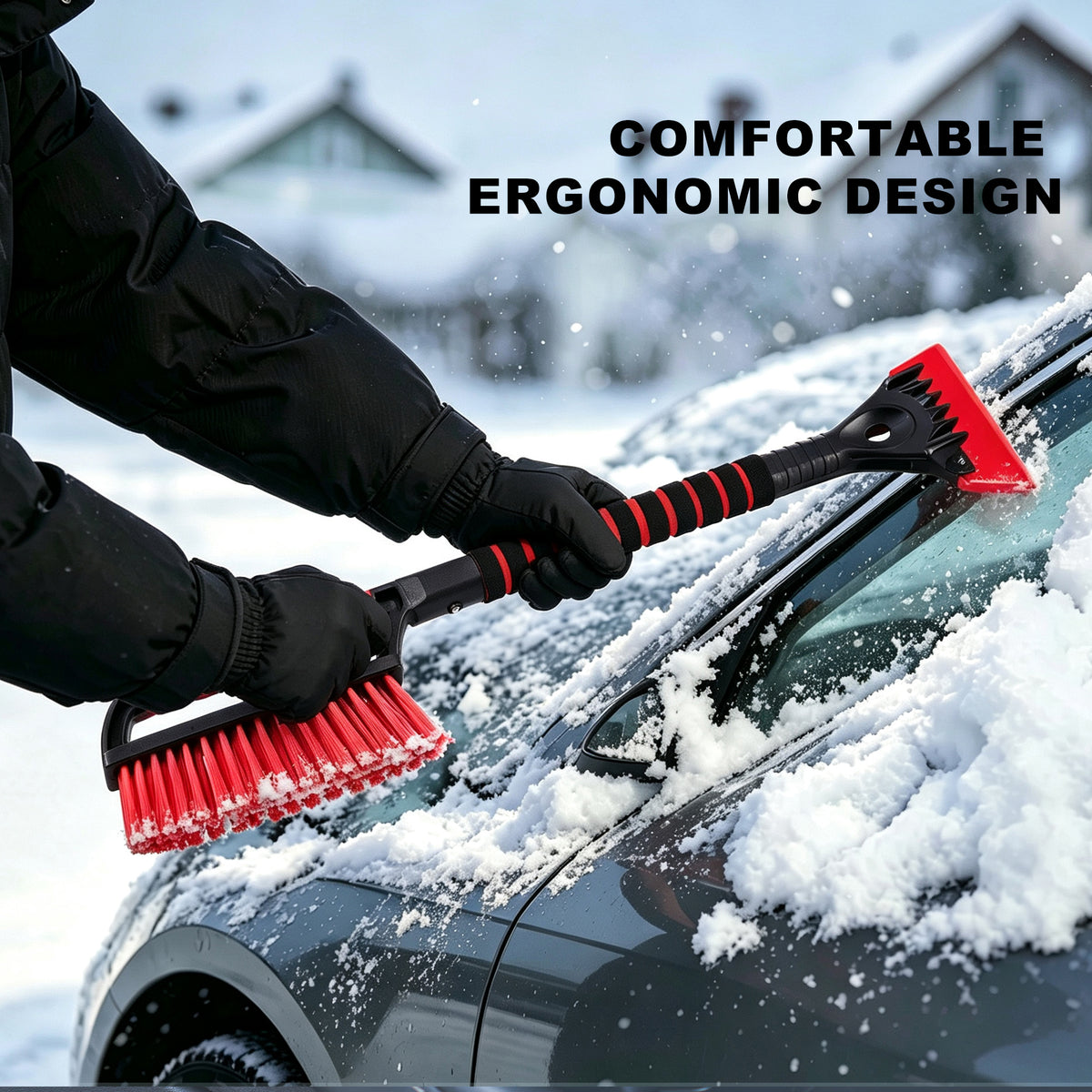 ZenClean Ice Scraper for Car Windshield & Windows with Ergonomic Grip