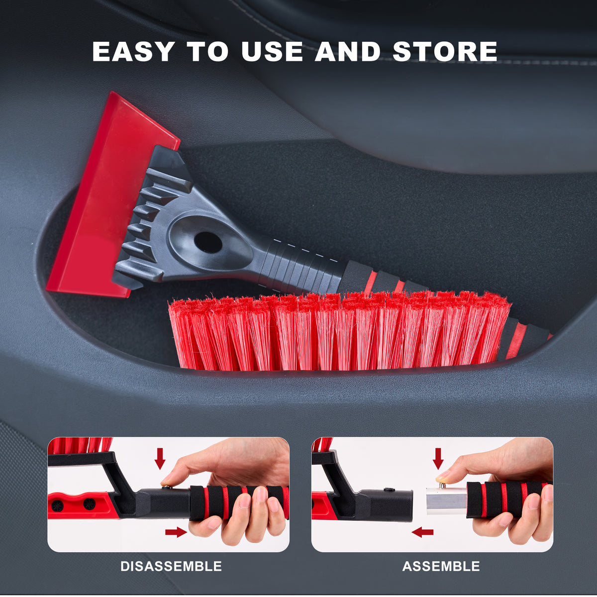ZenClean Ice Scraper for Car Windshield & Windows with Ergonomic Grip