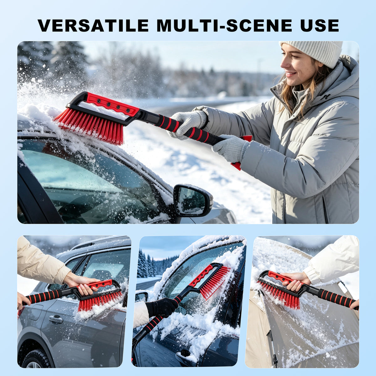 ZenClean Ice Scraper for Car Windshield & Windows with Ergonomic Grip