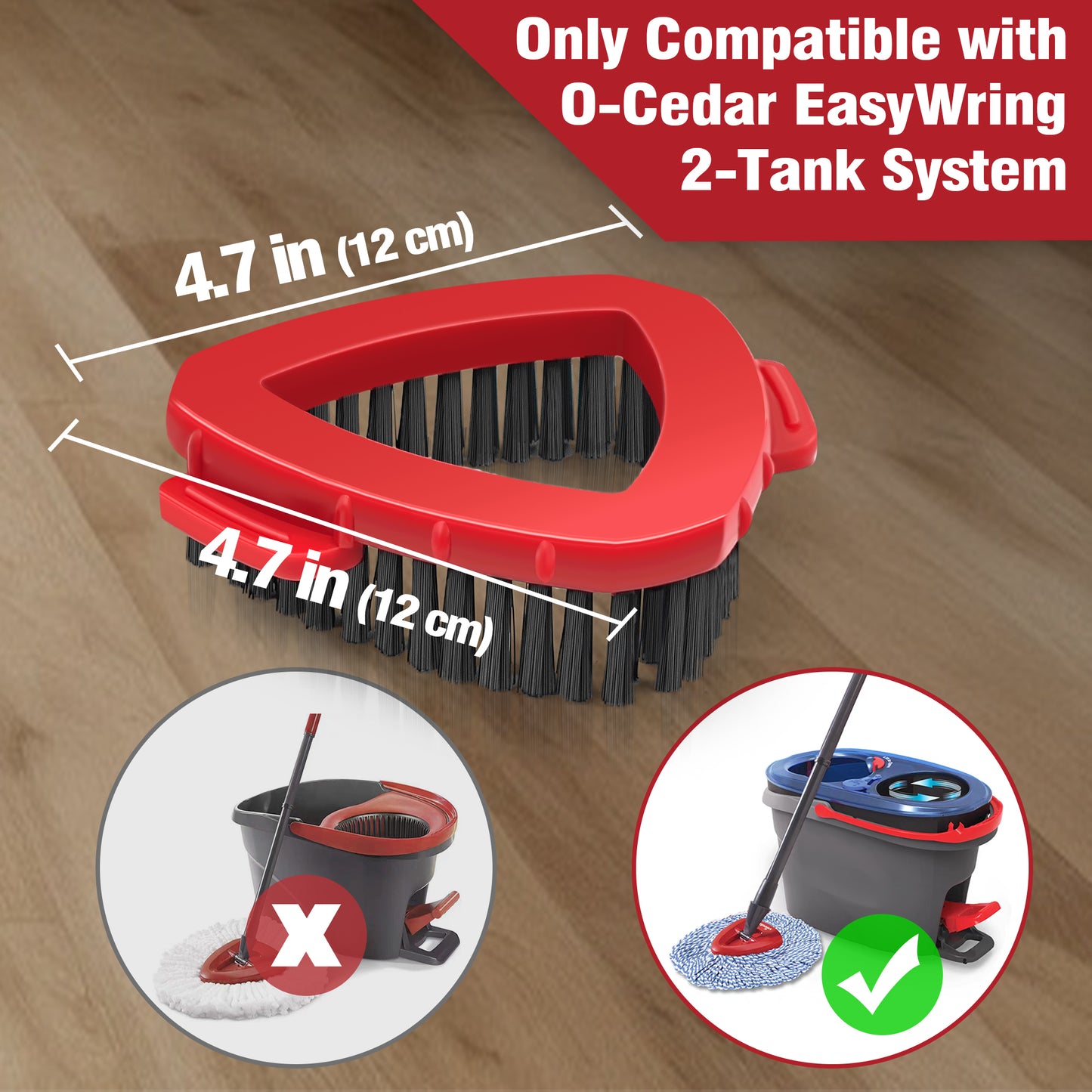 Scrub Brush Attachments 2 Pcs for O-Cedar EasyWring 2 Tank System