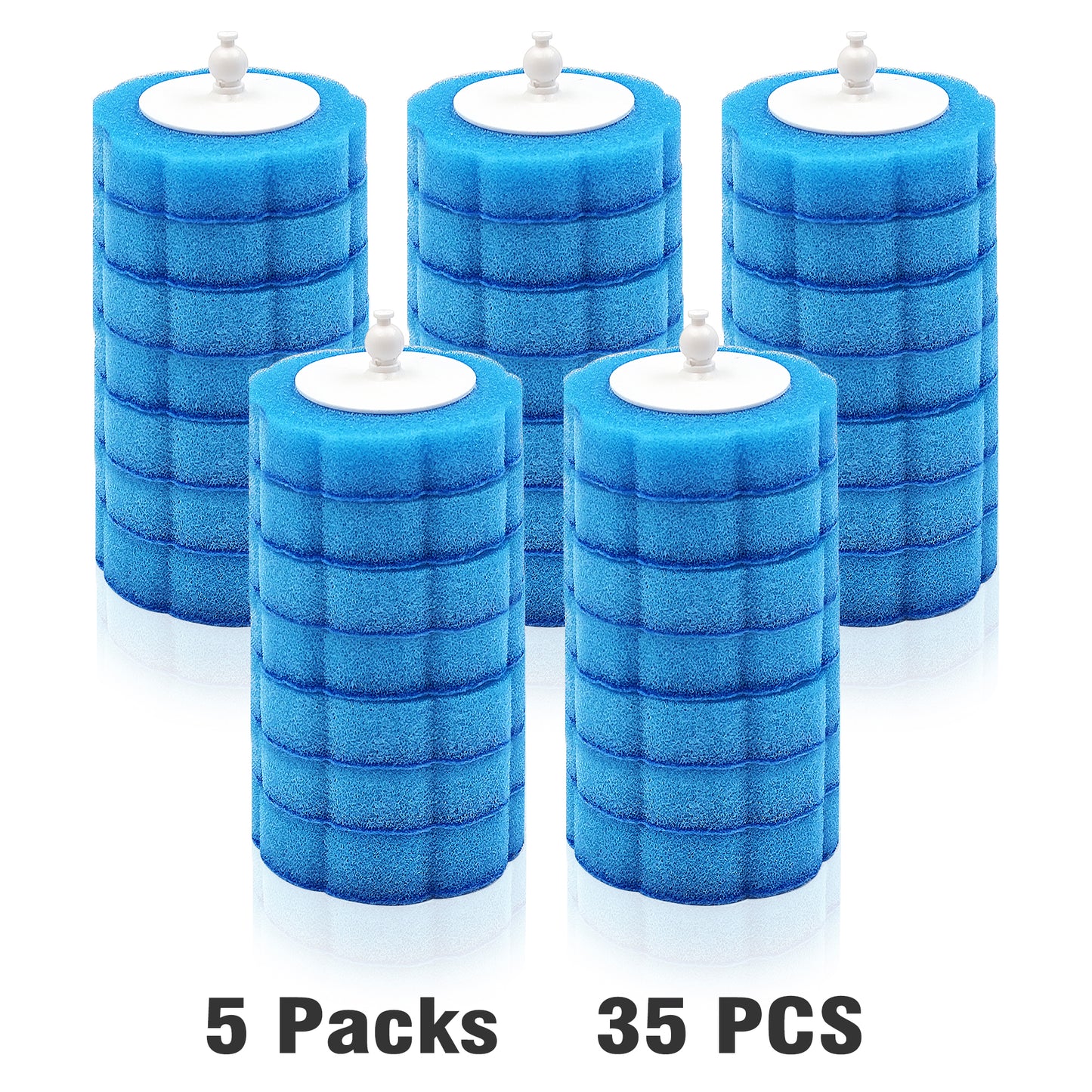 NEWE Disposable Toilet Brush with 42PCS Cleaner Refills, Toilet Bowl Wand Holder Set with Tweezers (Blue)