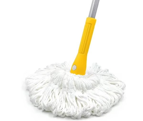 JEHONN Twist Mop with 57.5 inches Long Handle, Self Wringing String Mop for Floor Cleaning (Yellow)