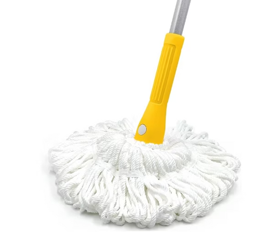 JEHONN Twist Mop with 57.5 inches Long Handle, Self Wringing String Mop for Floor Cleaning (Yellow)