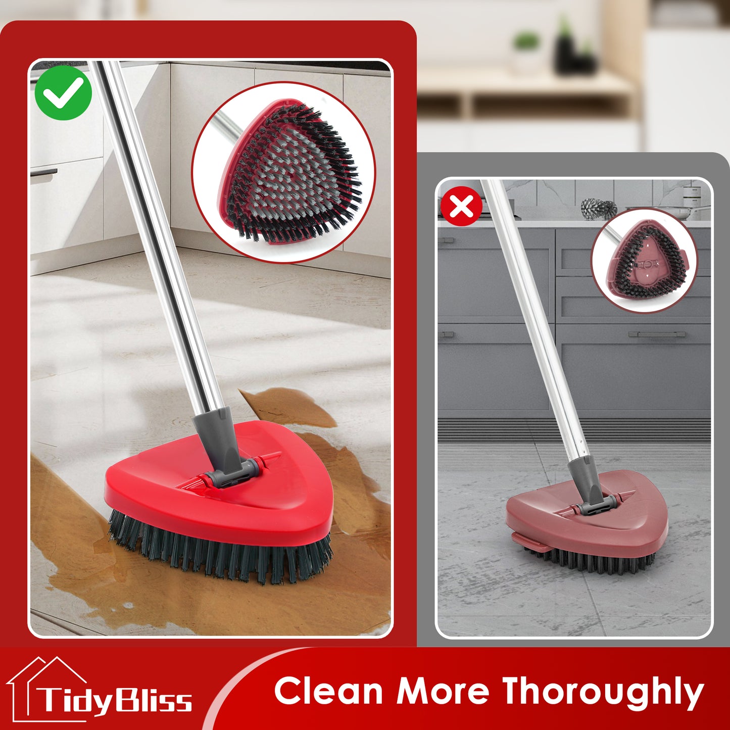 TidyBliss Scrub Brush Attachments 2 PCS for EasyWring 1 Tank Spin Mop System