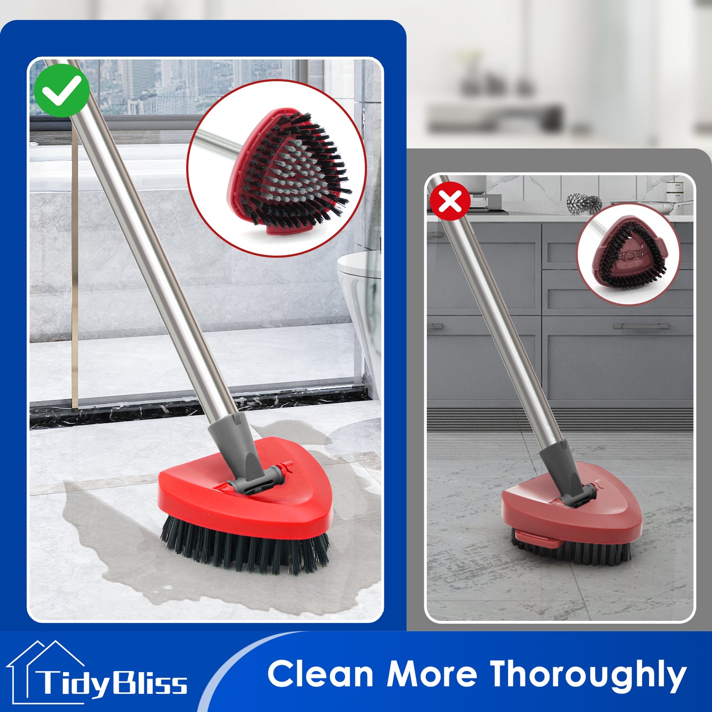 TidyBliss Scrub Brush Attachments 2 PCS for RinseClean 2 Tank Spin Mop System