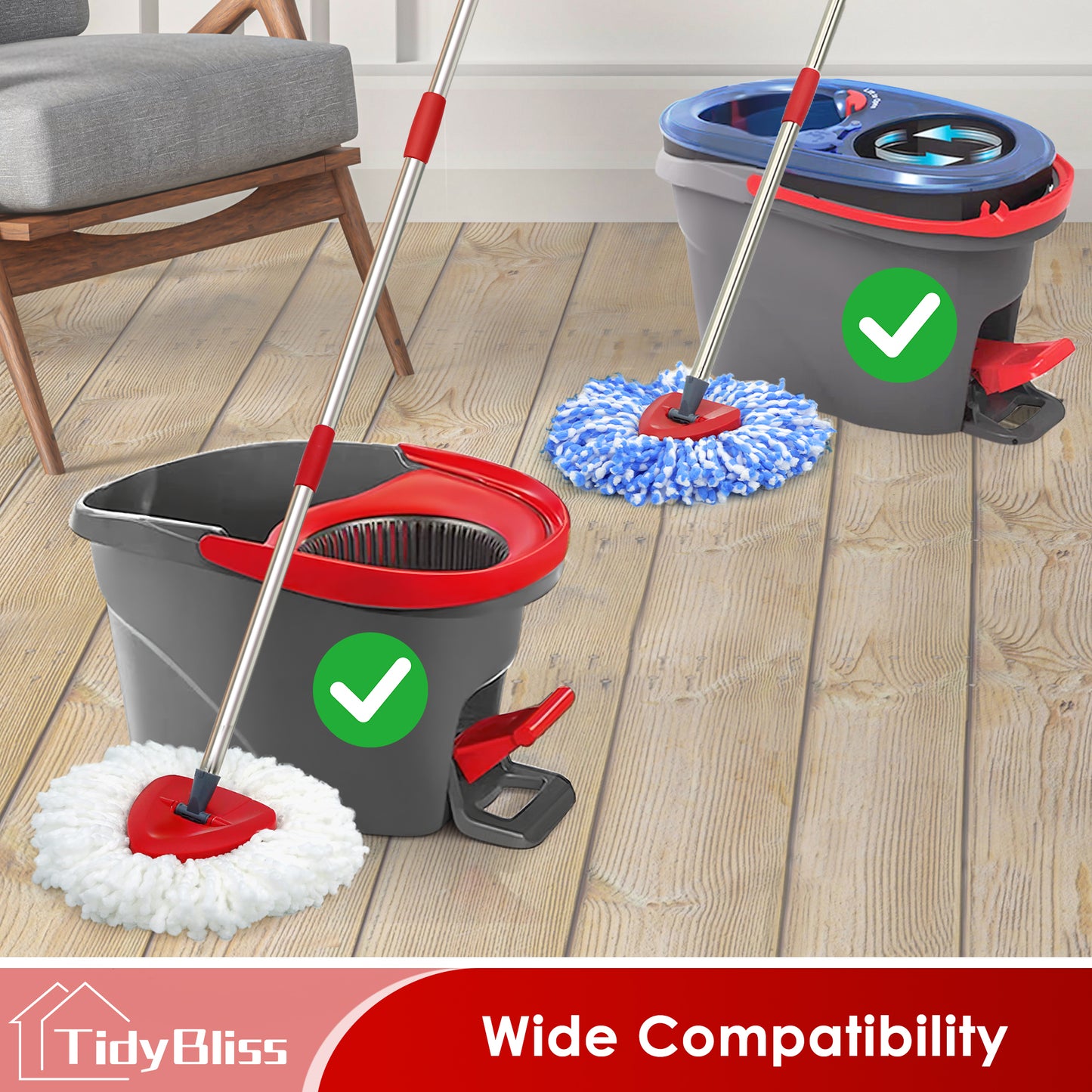 TidyBliss Mop Handle Replacement for EasyWring & RinseClean Spin Mop Bucket System