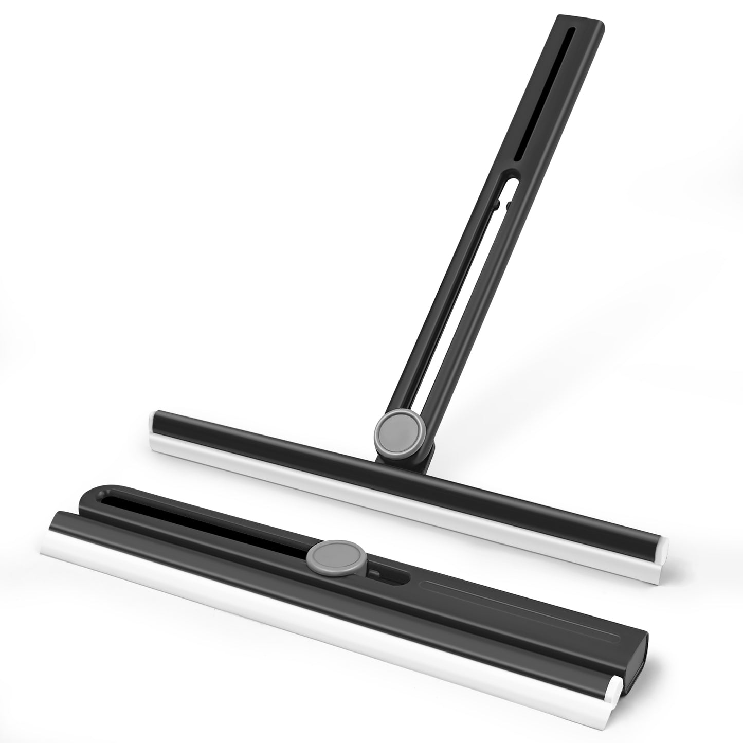 Shower Squeegee 2 Packs for Glass Doors (Black)