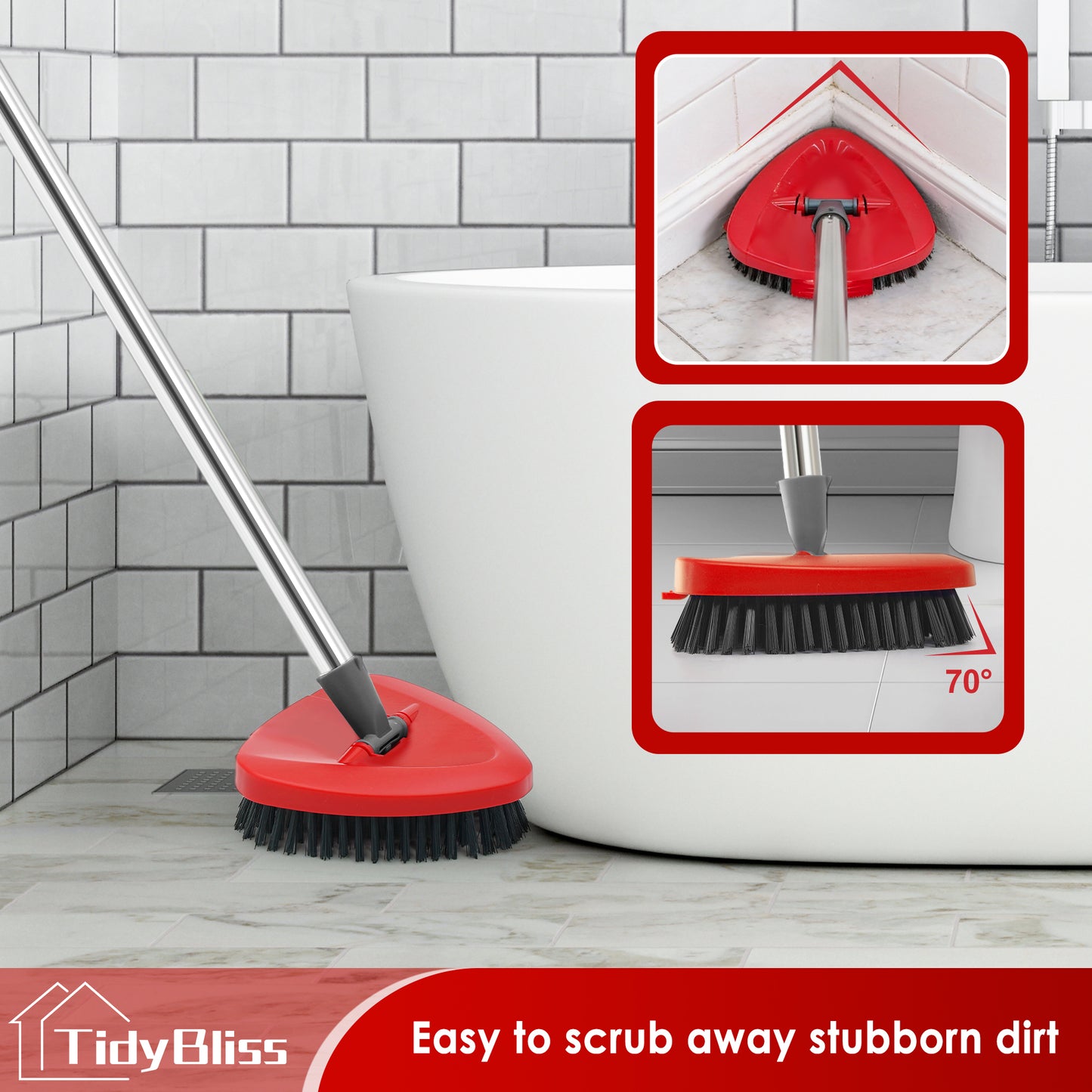 TidyBliss Scrub Brush Attachments 2 PCS for EasyWring 1 Tank Spin Mop System