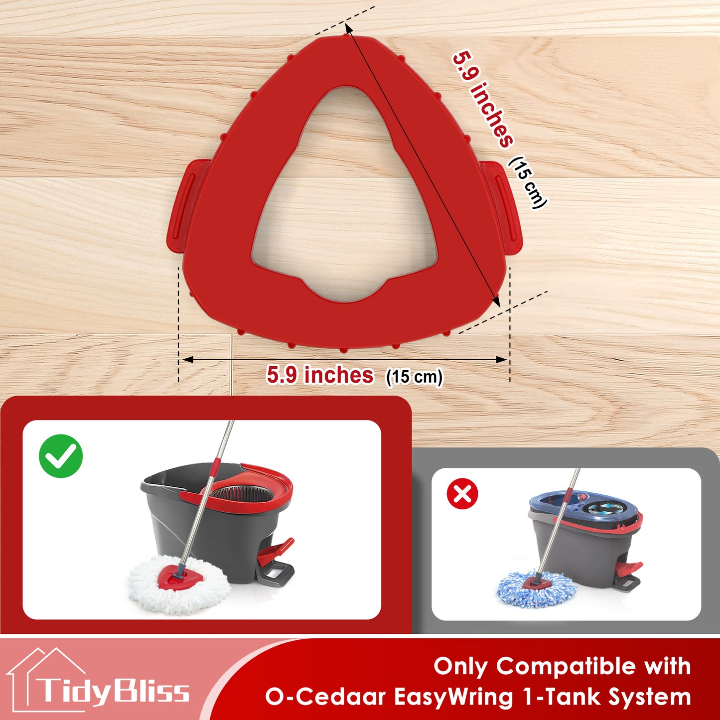 TidyBliss Scrub Brush Attachments 2 PCS for O-Cedaar EasyWring 1 Tank System