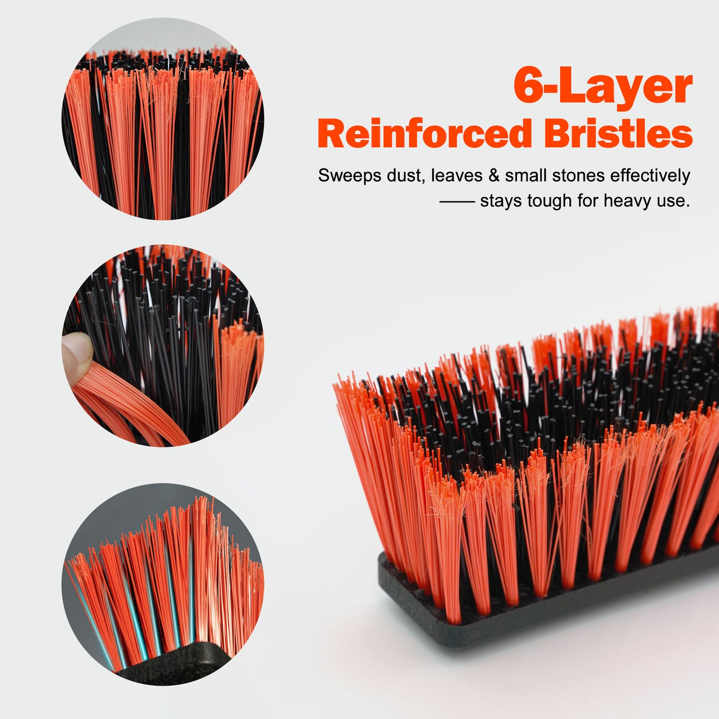 JEHONN 24" Push Broom Outdoor Heavy Duty (Red)