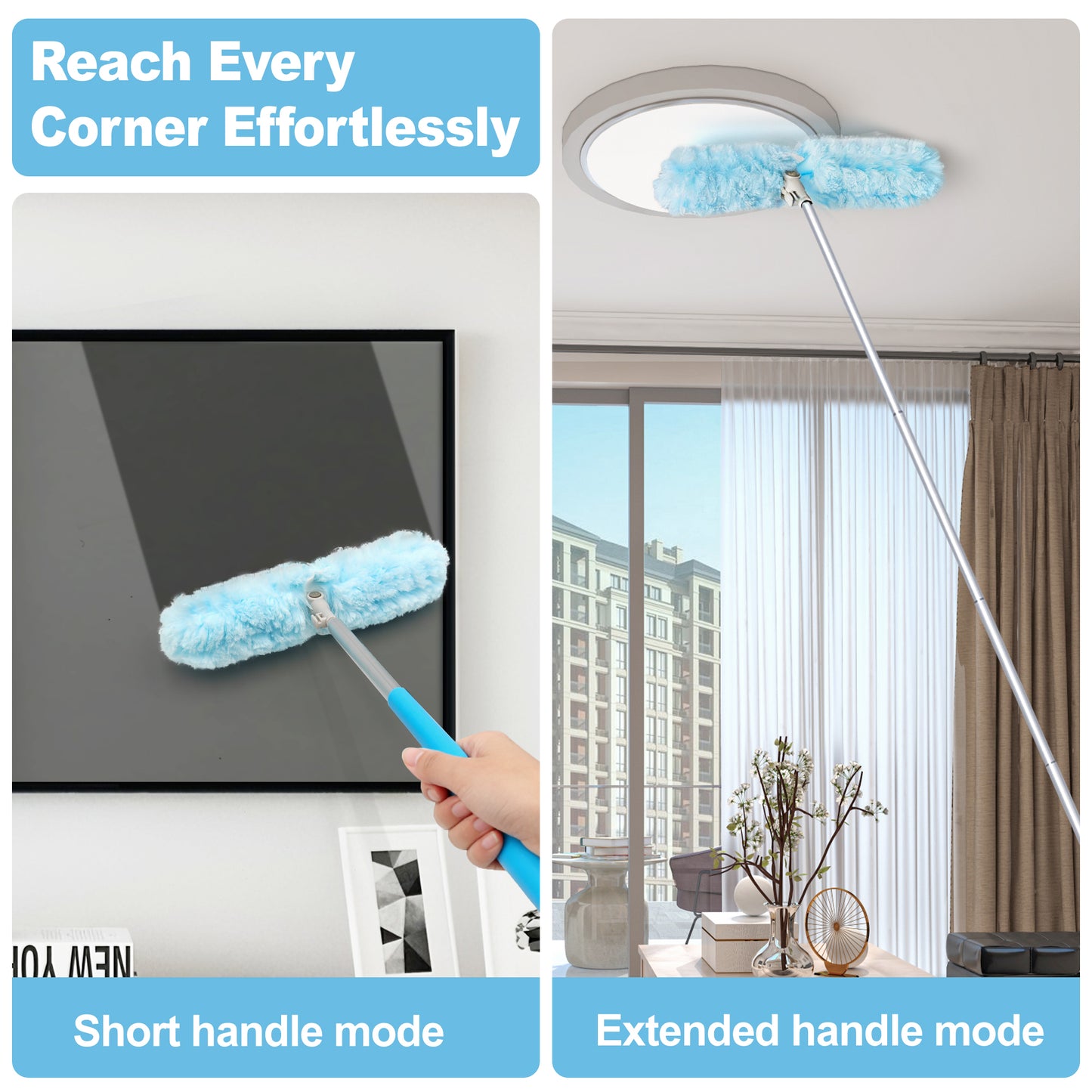 JEHONN Duster with 6 ft Extension Pole, 10 Refills