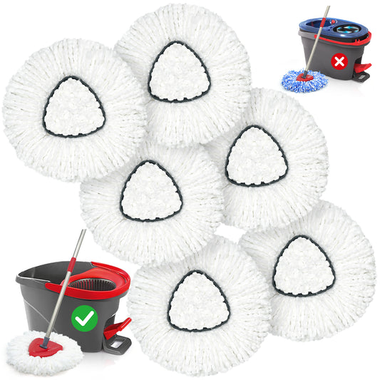 TidyBliss Spin Mop Replace Head 6 Pack Compatible with EasyWring 1 Tank System