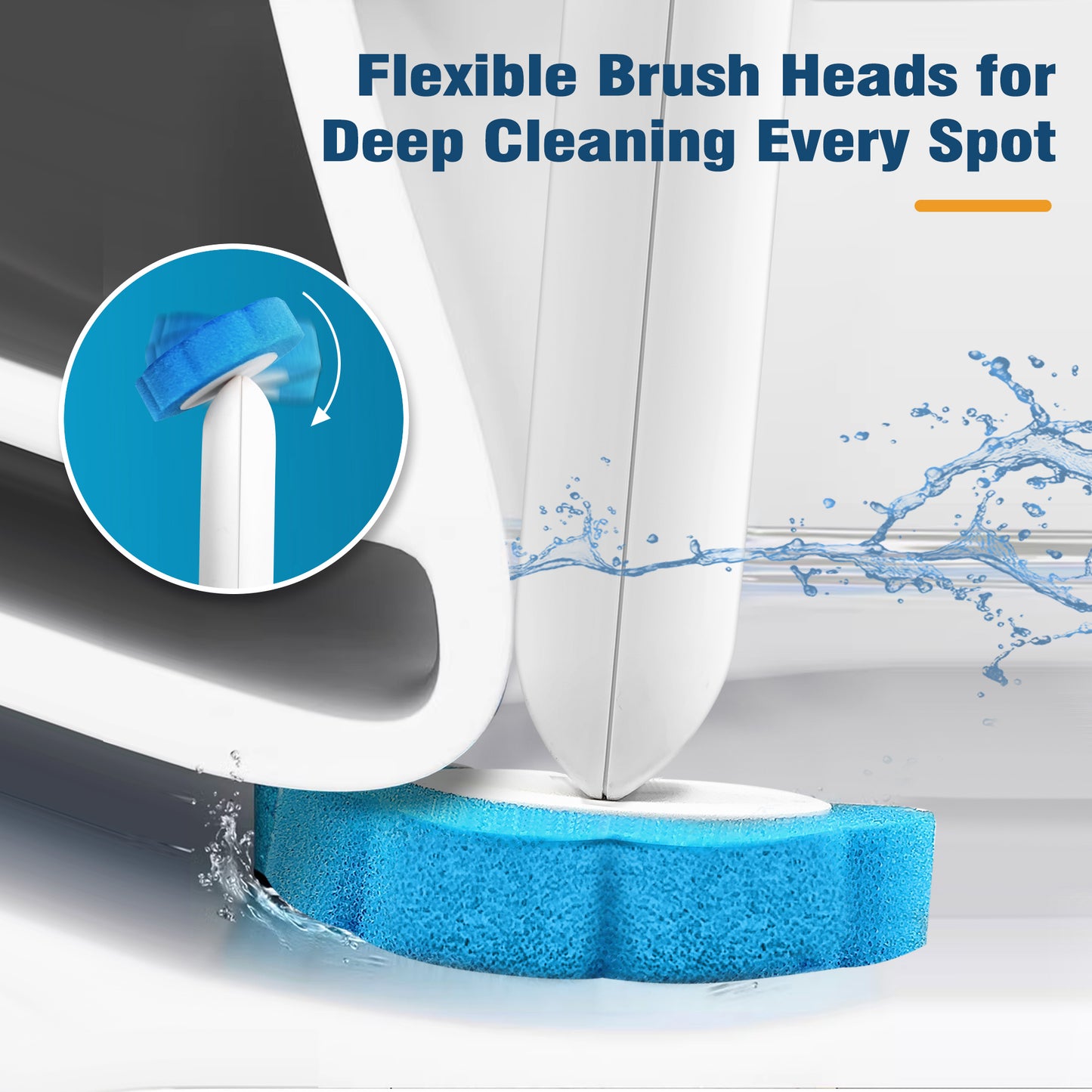 NEWE Disposable Toilet Brush with 42PCS Cleaner Refills, Toilet Bowl Wand Holder Set with Tweezers (Blue)