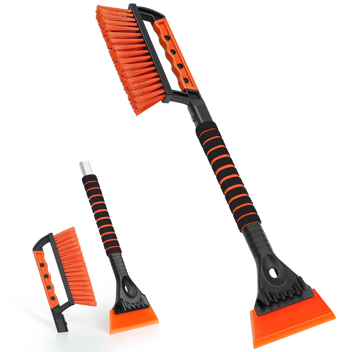 JEHONN Snow Brush with Ice Scraper for Car Windshield (Orange)
