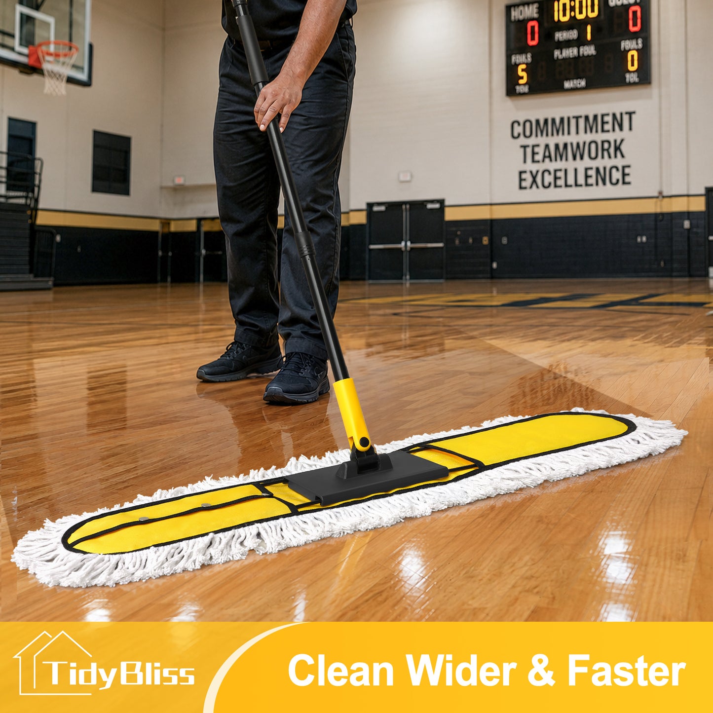TidyBliss 36” Commercial Dust Mop for Floor Cleaning, Large Industrial Janitor Broom