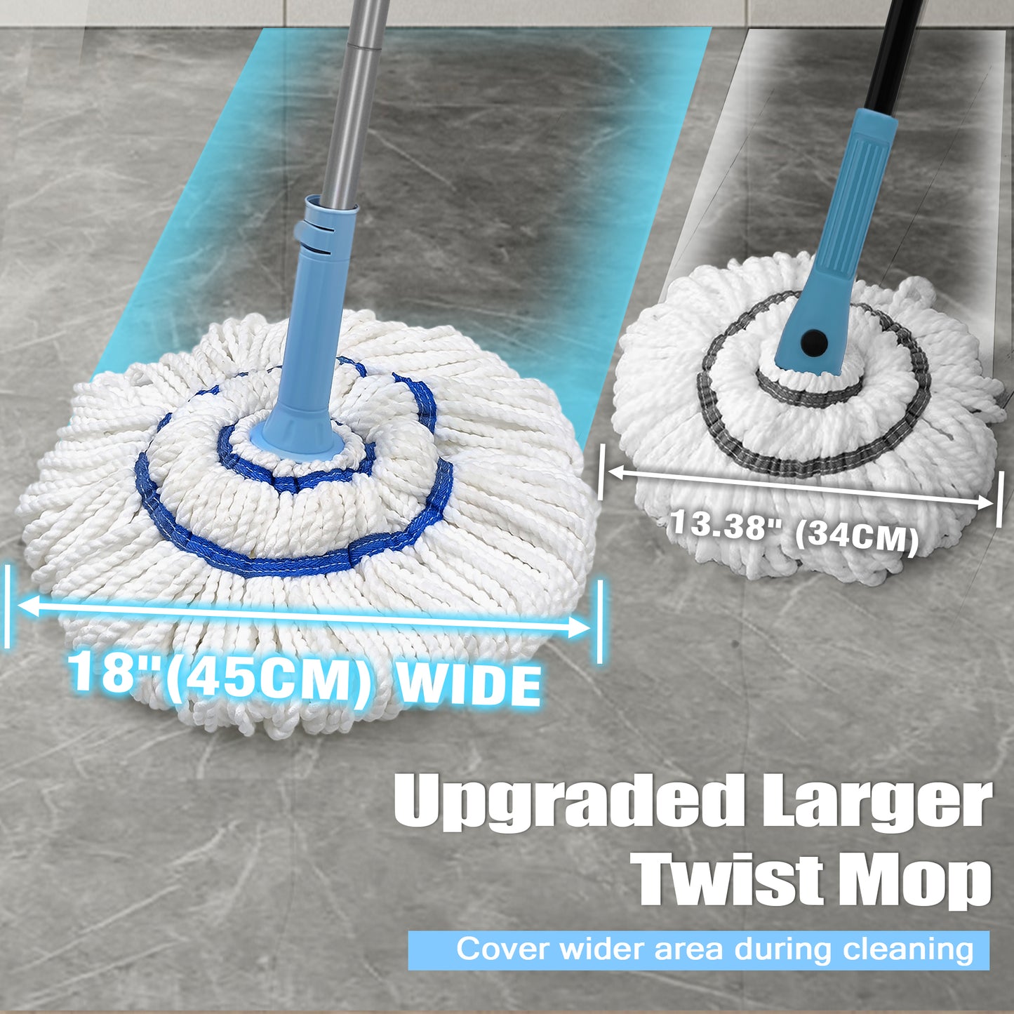 Self Wringing Twist Mop for Floor Cleaning (Blue)