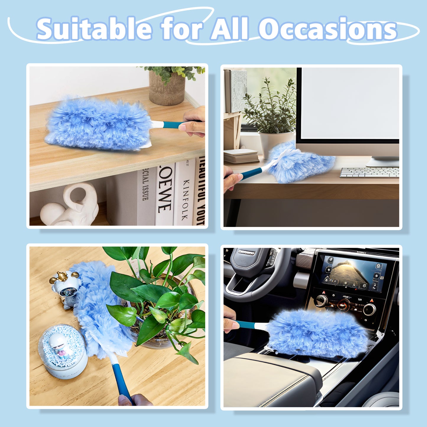 Dusters Heavy Duty with 20 Refills Compatible with Swiffer for Multi-Surface Cleaning (Blue)