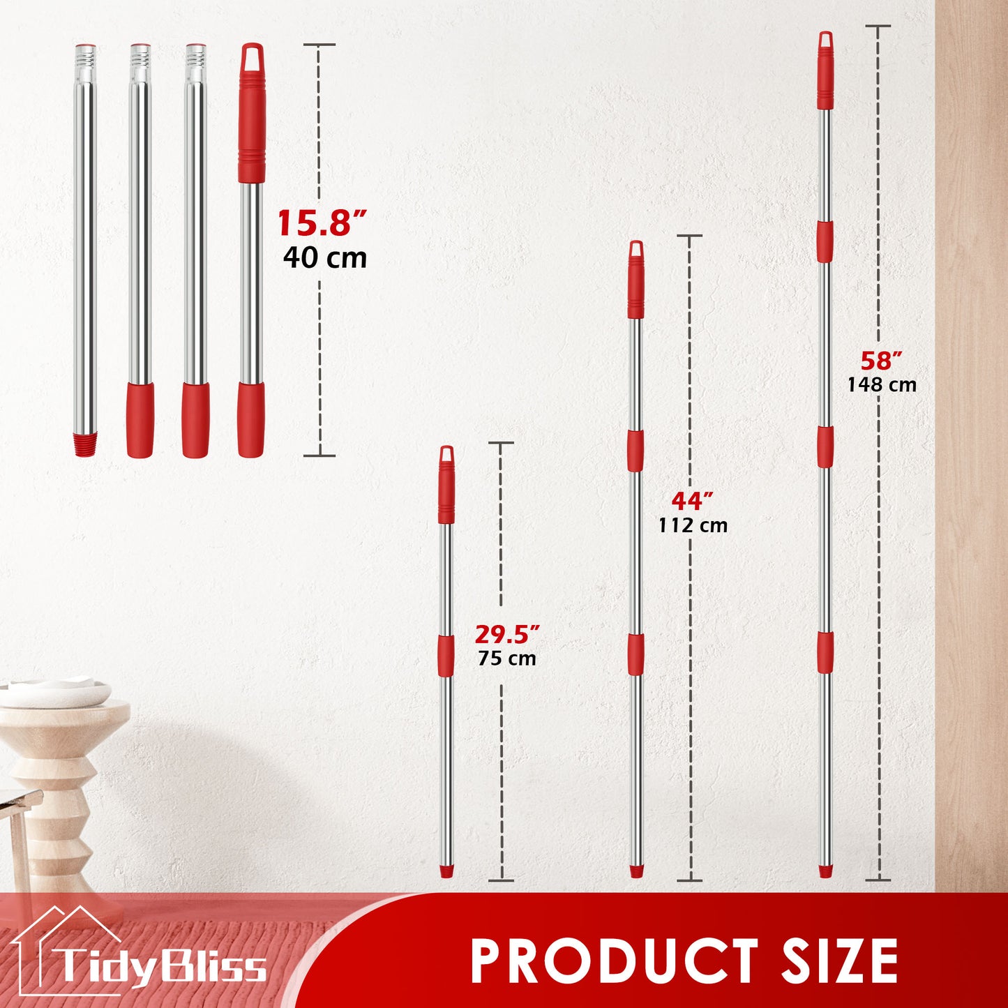 TidyBliss Mop Handle Replacement for EasyWring & RinseClean Spin Mop Bucket System