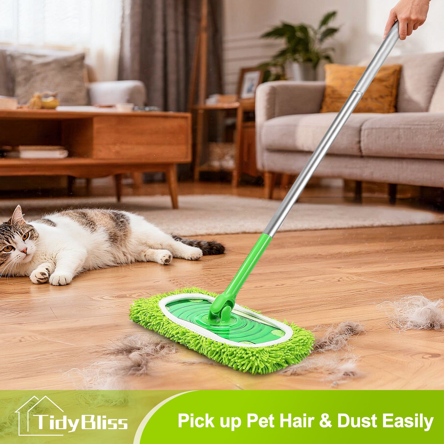 TidyBliss Reusable Microfiber Mop Pads 4 Pack Compatible with Swiiffer Sweeper