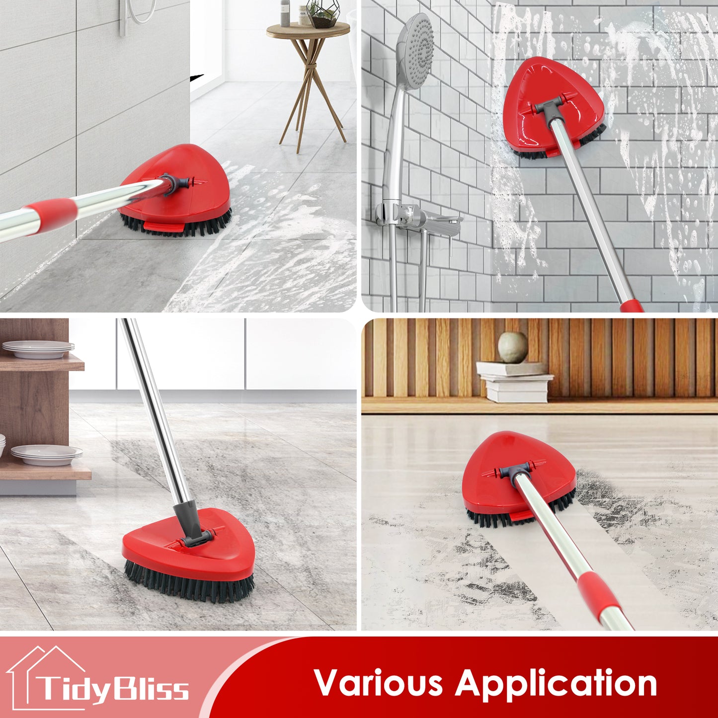 TidyBliss Scrub Brush Attachments 2 PCS for EasyWring 1 Tank Spin Mop System