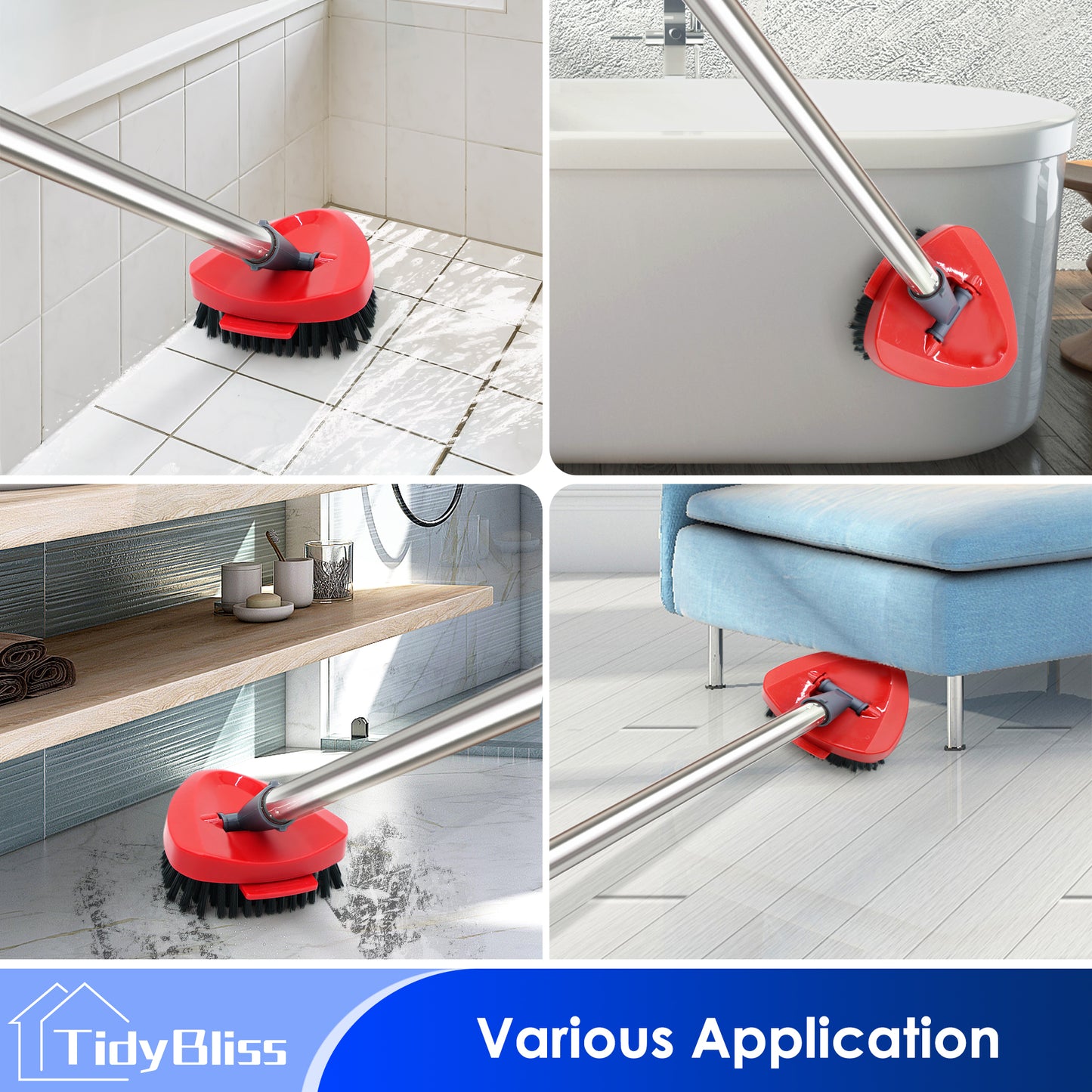 TidyBliss Scrub Brush Attachments 2 PCS for RinseClean 2 Tank Spin Mop System