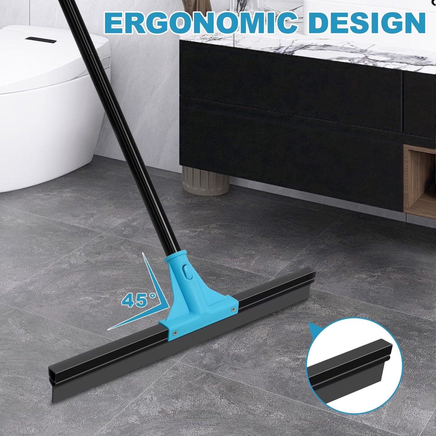NEWE Squeegee for Floor Cleaning Extends to 58.3" Long Handle, Blue