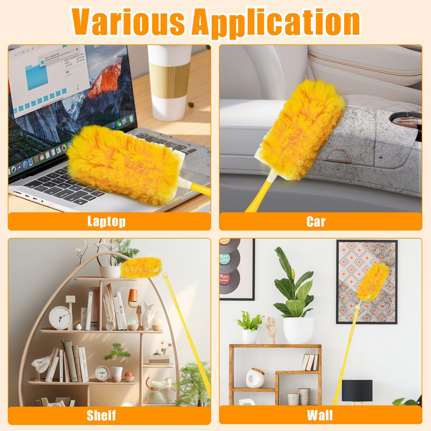 JEHONN Duster Refills for Swiffer 20 Counts, 360 Degree Heavy Duty Dusting Kit