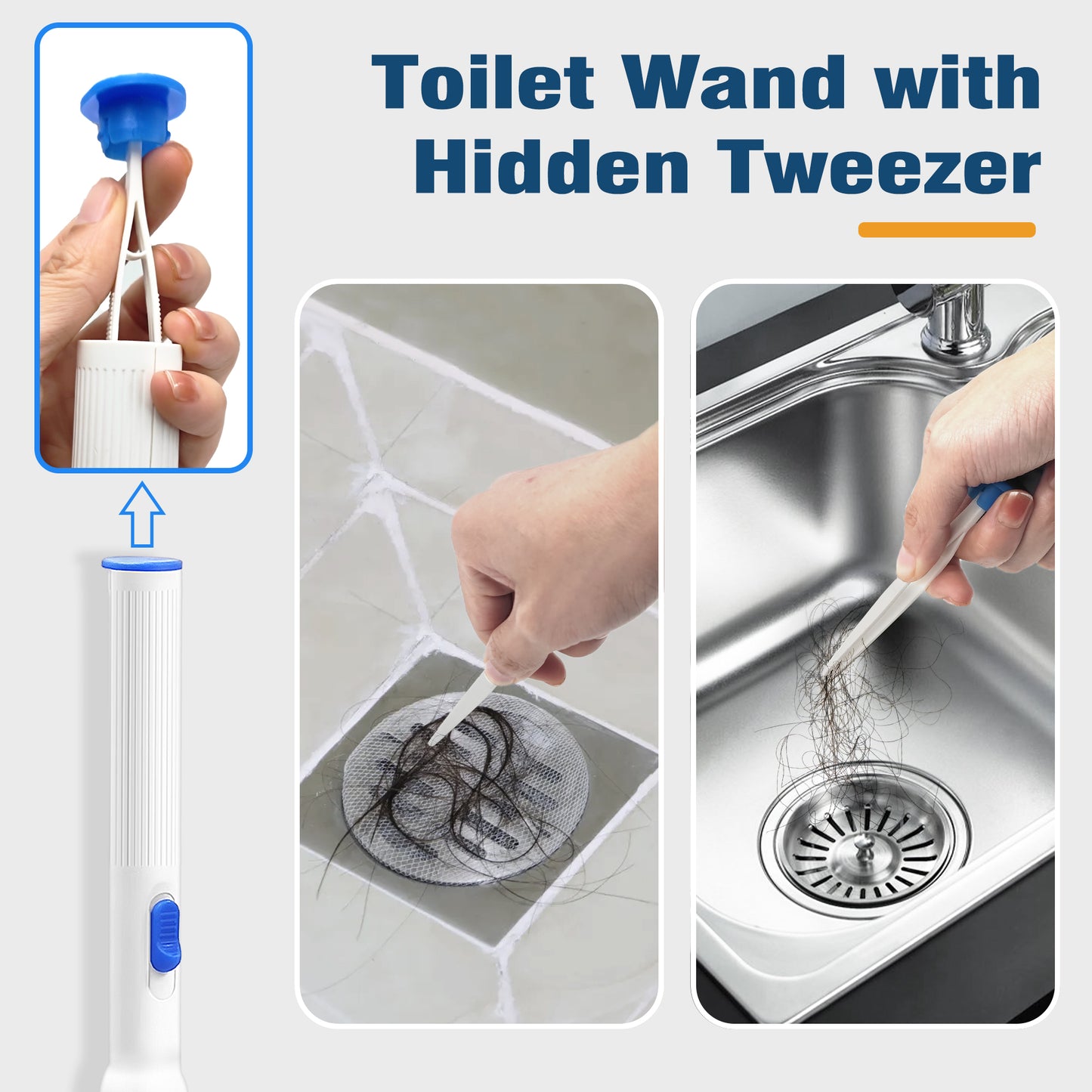 NEWE Disposable Toilet Brush with Tweezers with 42PCS Refills