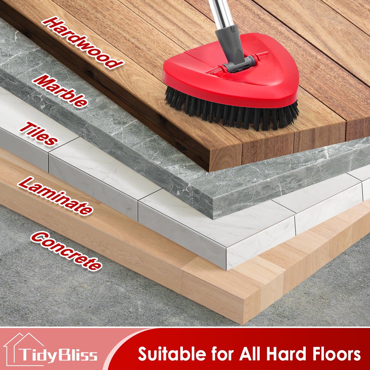 TidyBliss Scrub Brush Attachments 2 PCS for EasyWring 1 Tank Spin Mop System