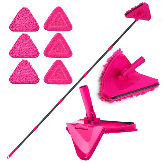JEHONN Wall Mop with 80 inches Long Handle (Rose Red)