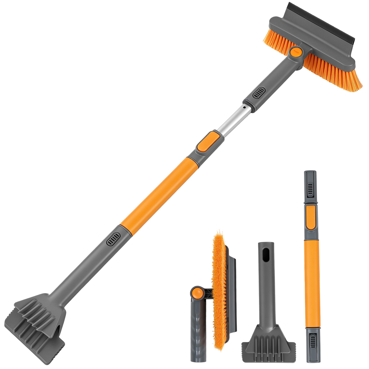 JEHONN 39” Snow Brush with Ice Scraper for Car Windshield (Orange)