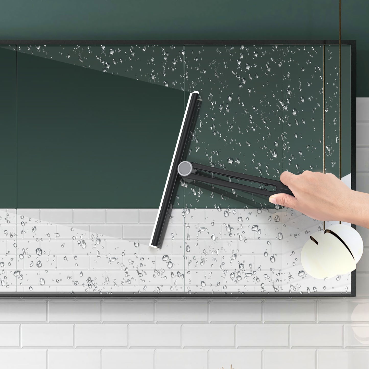 NEWE Shower Squeegee 2 packs for Glass Doors, Car Window, Countertop, Bathroom, 11 Inches