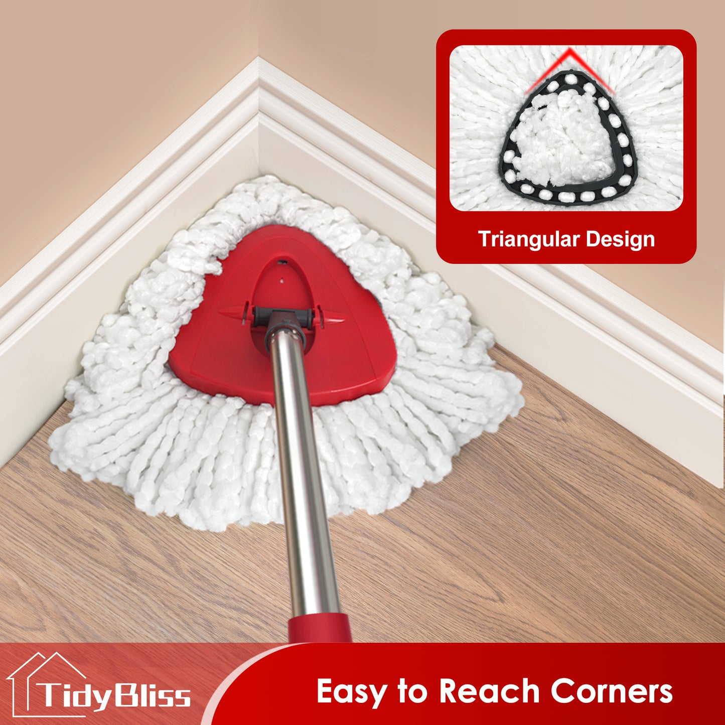 TidyBliss Spin Mop Replace Head 3 Pack for O-Cedaar EasyWring 1 Tank System