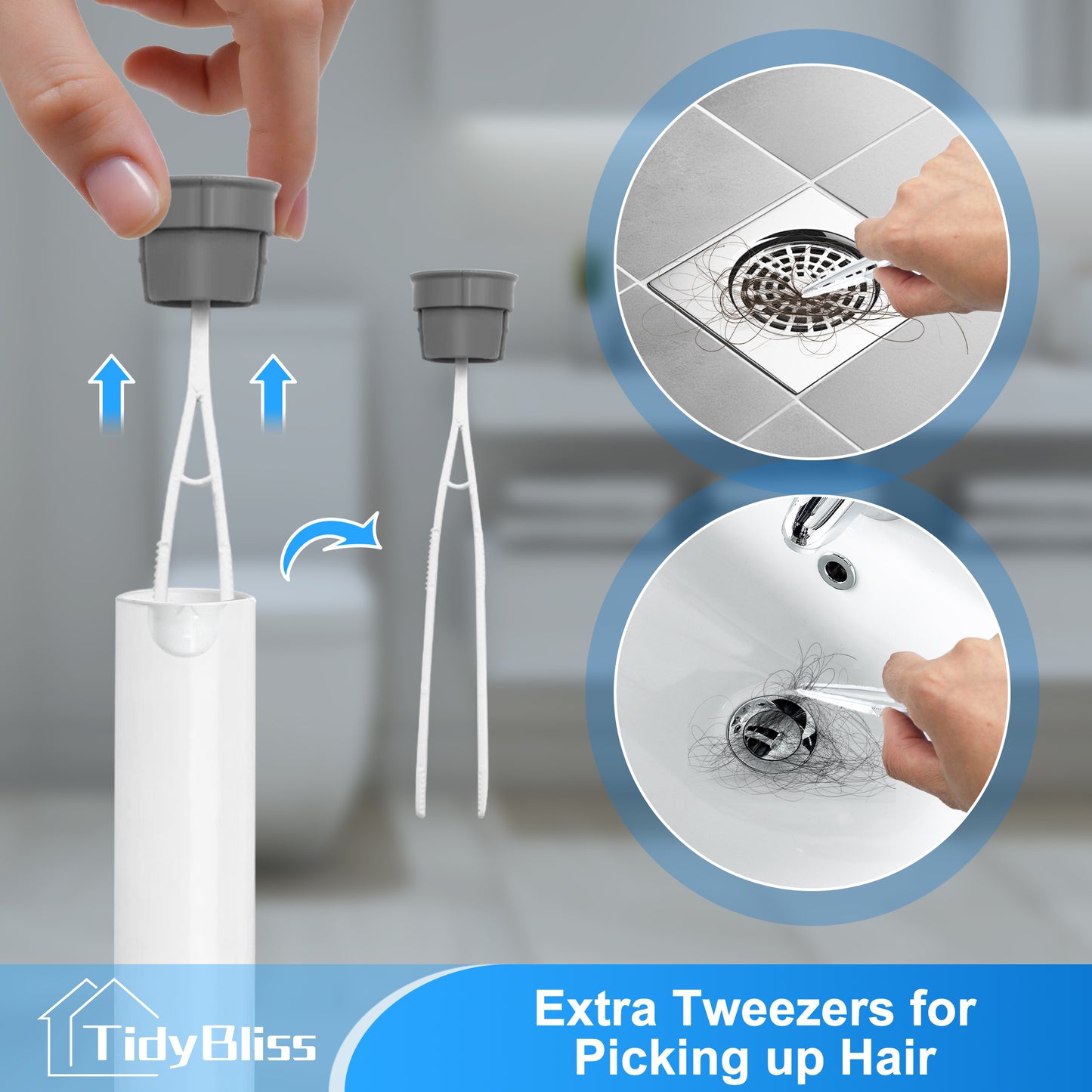 TidyBliss Silicone Toilet Brush and Holder Set for RV Camper (White & Grey)
